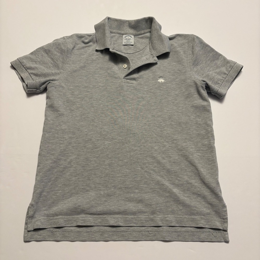Brooks Brothers Performance Polo Mens Small Grey Slim Fit Supima Cotton Pique